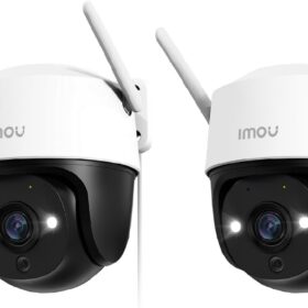 Imou Cruiser 3K(5MP) Set di 2 Telecamere di Sorveglianza da Esterno WiFi a 360° Impermeabili IP66 Visione Notturna a Colori 30M, Rilevamento Umano