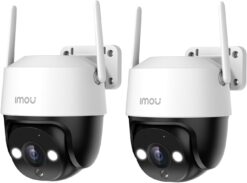 Imou Cruiser 2K(3MP) Set di 2 Telecamere di Sorveglianza da Esterno WiFi a 360° Impermeabili IP66 Visione Notturna a Colori 30M, Rilevamento Umano