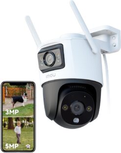 Imou Rex 4K Duo - Telecamera di Sorveglianza Doppio Obiettivo | Copertura Simultanea 360° + Zona Fissa | Ultra HD 8MP