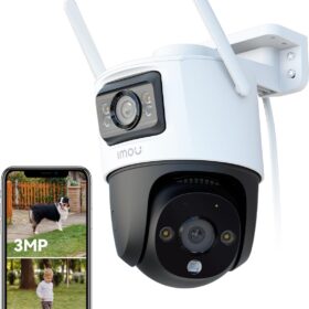 Imou Rex 4K Duo – Telecamera di Sorveglianza Doppio Obiettivo | Copertura Simultanea 360° + Zona Fissa | Ultra HD 8MP